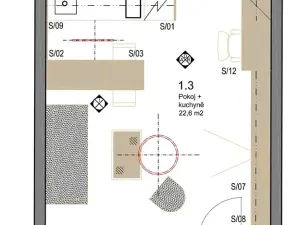 Prodej bytu 1+kk, Praha - Bubeneč, Vítězné náměstí, 44 m2