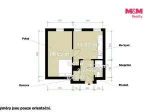 Pronájem bytu 1+1, Plzeň - Východní Předměstí, Slovanská, 32 m2