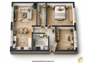 Pronájem bytu 3+kk, Litoměřice, Želetická, 92 m2