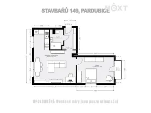 Prodej bytu 2+kk, Pardubice, Stavbařů, 53 m2