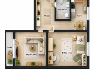 Prodej bytu 2+1, Náchod, Borská, 57 m2