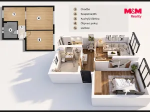Prodej bytu 2+1, Beroun - Beroun-Město, Třída Míru, 56 m2