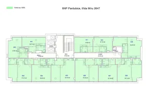 Pronájem bytu 2+kk, Pardubice, třída Míru, 44 m2