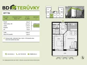 Prodej bytu 2+kk, Třebíč - Horka-Domky, Družstevní, 59 m2