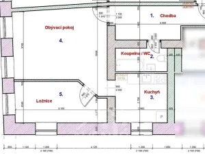 Pronájem bytu 2+1, Liberec, Pražská, 54 m2