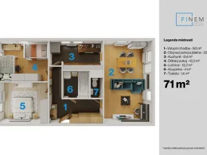 Prodej bytu 3+1, Libčice nad Vltavou, Ke Studánkám, 73 m2