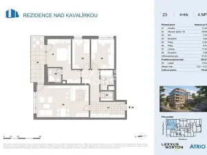 Prodej bytu 4+kk, Praha - Košíře, Nad Kavalírkou, 106 m2