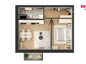 Prodej bytu 2+kk, Čestice, 44 m2