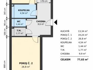 Pronájem bytu 2+1, Kladno, T. G. Masaryka, 77 m2