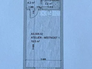 Pronájem bytu 1+kk, Brno, Komárovská, 29 m2