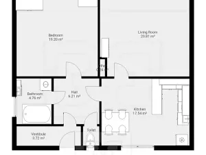 Pronájem bytu 2+1, Vodochody, U Studánky, 74 m2