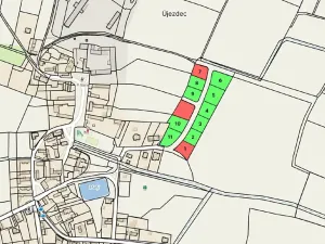 Prodej pozemku pro bydlení, Újezdec, 912 m2