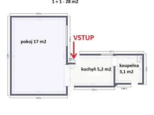 Pronájem bytu 1+1, Ondratice, 28 m2