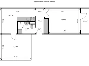 Pronájem bytu 2+1, Tanvald, Radniční, 50 m2
