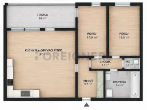 Pronájem bytu 3+kk, Praha - Stodůlky, Dismanova, 80 m2