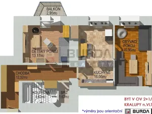 Prodej bytu 2+1, Kralupy nad Vltavou, 65 m2