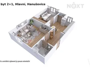 Prodej bytu 2+1, Hanušovice, Hlavní, 55 m2