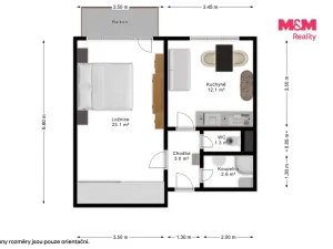 Prodej bytu 1+1, Klatovy - Klatovy IV, Za Tratí, 42 m2