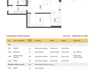Pronájem bytu 2+kk, Ostrava, Na Burni, 61 m2