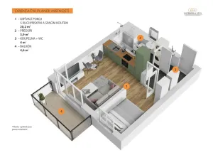 Pronájem bytu 1+kk, Praha - Hostivař, 32 m2