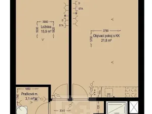 Pronájem bytu 2+kk, Trutnov, Chodská, 53 m2