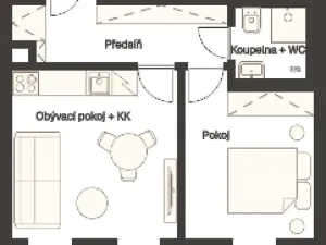 Pronájem bytu 2+kk, Praha - Vinohrady, Sázavská, 41 m2