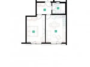 Pronájem bytu 2+kk, Praha - Stodůlky, Mukařovského, 50 m2