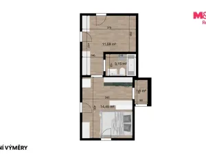 Pronájem bytu 2+kk, Jablonec nad Nisou - Mšeno nad Nisou, U Přehrady, 33 m2