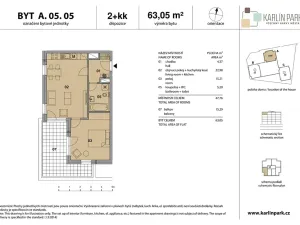 Prodej bytu 2+kk, Praha - Karlín, Nekvasilova, 48 m2