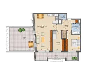 Pronájem bytu 3+kk, Praha - Střížkov, Makedonská, 90 m2