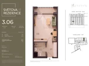 Prodej bytu 1+kk, Praha - Libeň, Světova, 31 m2