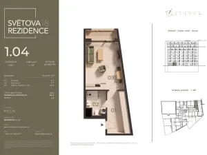 Prodej bytu 1+kk, Praha - Libeň, Světova, 33 m2