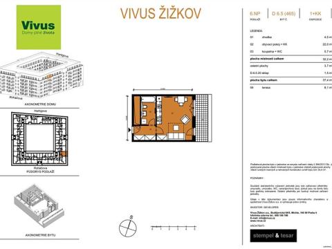 Prodej bytu 1+kk, Praha - Žižkov, Hartigova, 37 m2