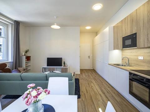 Pronájem bytu 1+kk, Praha - Holešovice, Veletržní, 38 m2