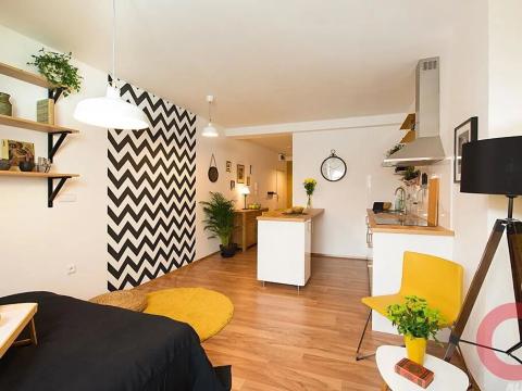 Pronájem bytu 1+kk, Praha - Vršovice, Holandská, 35 m2