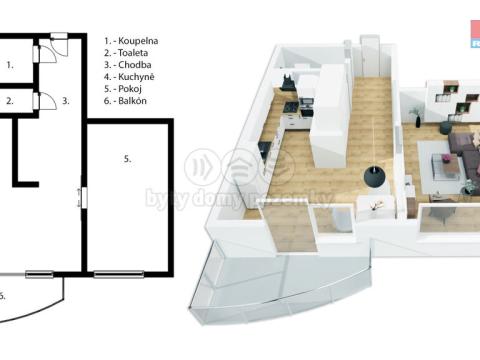 Prodej bytu 1+1, Prostějov - Krasice, Krasická, 34 m2