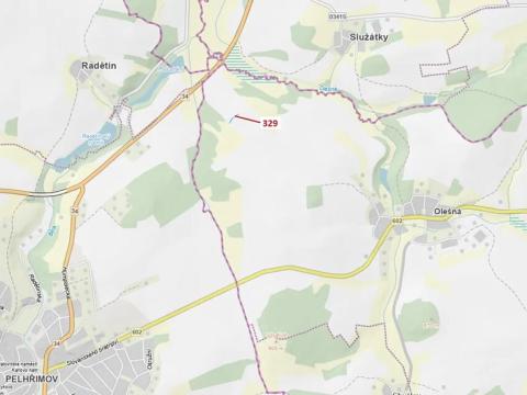 Dražba pozemku, Olešná, 414 m2