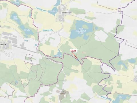 Dražba lesa, Hradiště, 1028 m2