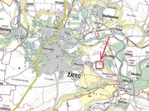 Prodej pozemku pro bydlení, Žatec, Žateckých letců, 909 m2