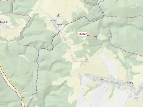 Dražba lesa, Kladky, 3057 m2