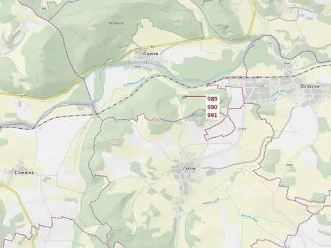 Dražba lesa, Rabí, 4276 m2