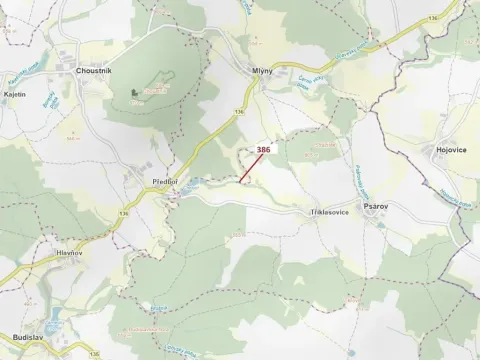 Dražba pozemku, Psárov, 953 m2