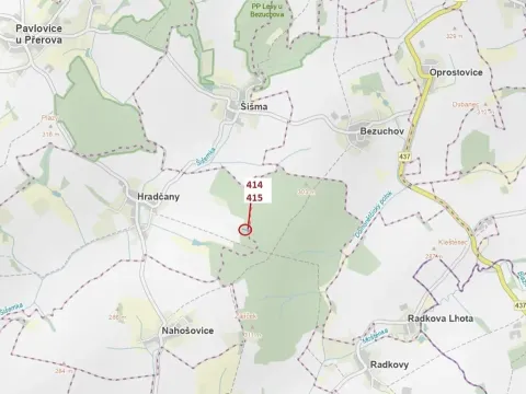 Dražba lesa, Hradčany-Kobeřice, 975 m2