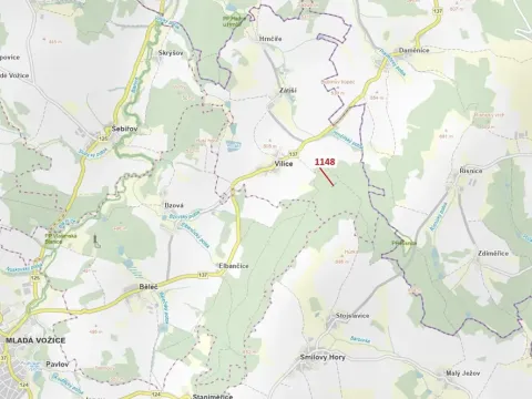Dražba lesa, Vilice, 1105 m2