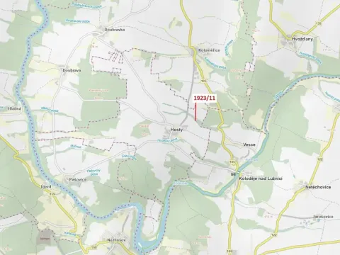 Dražba lesa, Hosty, 323 m2