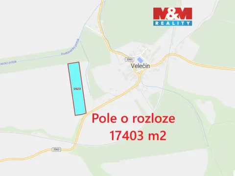 Prodej pole, Velečín, 17403 m2