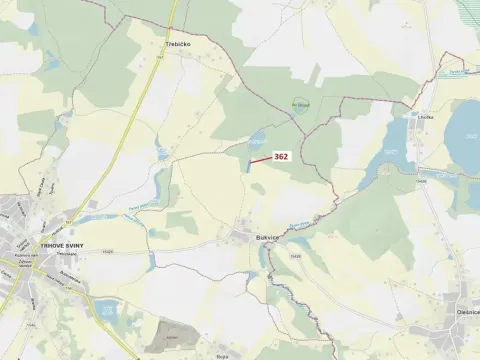 Dražba lesa, Trhové Sviny, 2498 m2