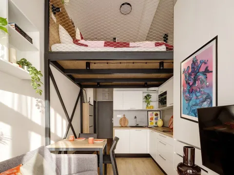 Pronájem bytu 1+kk, Praha - Hloubětín, Poděbradská, 43 m2