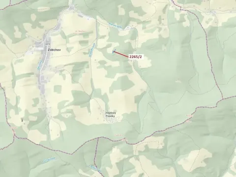 Dražba lesa, Zděchov, 2225 m2