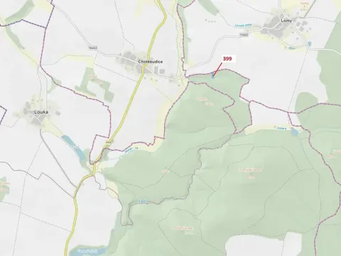 Dražba lesa, Chotěbudice, 2054 m2